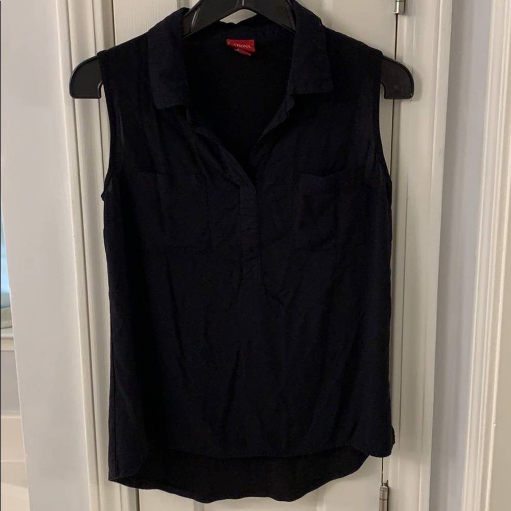 Black Collared Merona Sleeveless Top